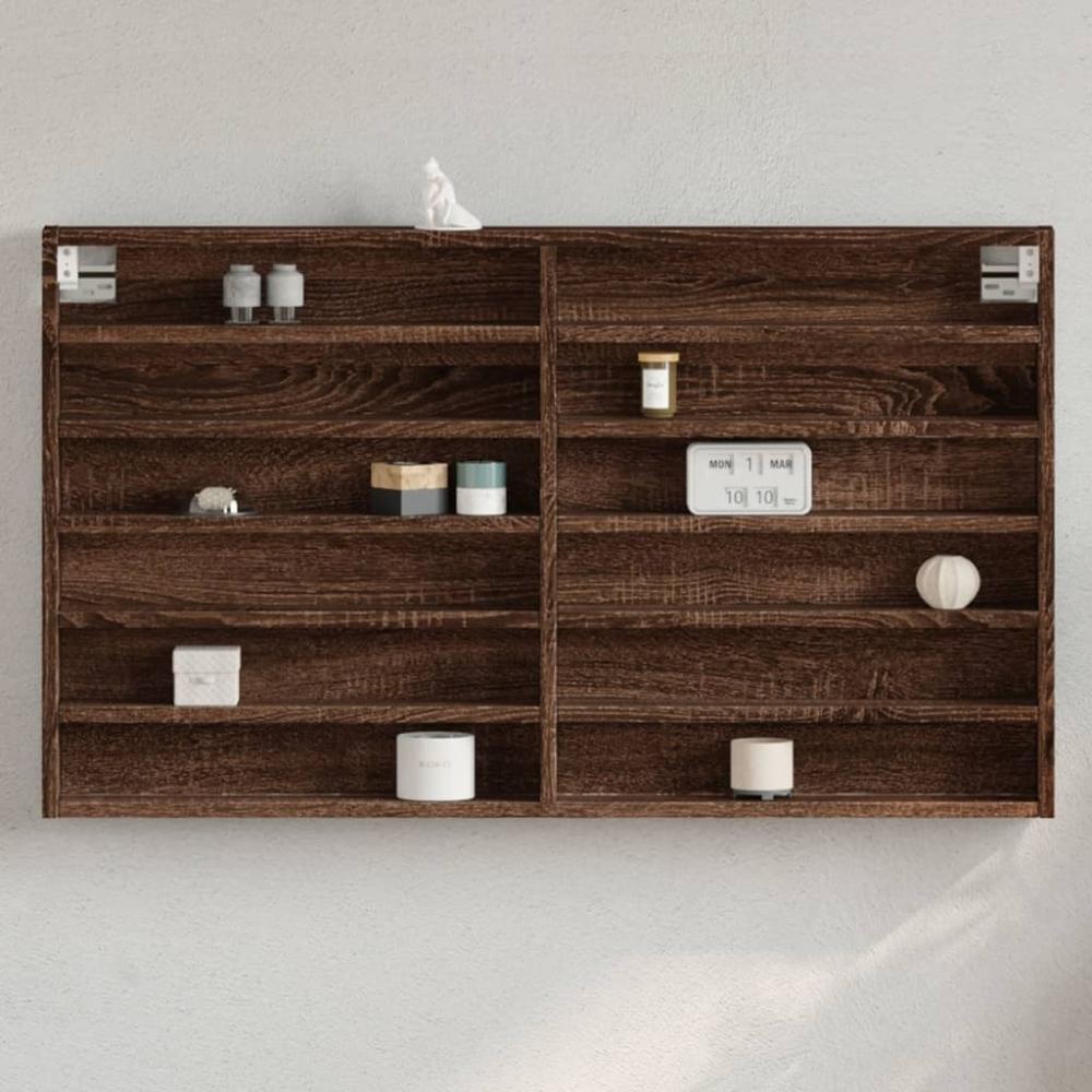 vidaXL Vitrinenschrank Braun Eichen-Optik 100x8,5x58 cm Holzwerkstoff 847946 Bild 1