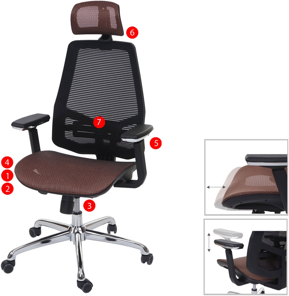 Bürostuhl HWC-A58, Schreibtischstuhl, Sliding-Funktion Stoff/Textil ISO9001 ~ mandarin/schwarz Bild 1