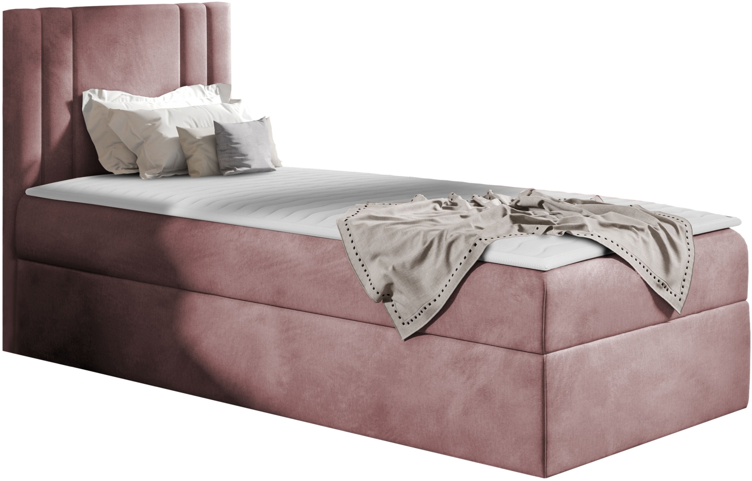 Boxspringbett 'Harlon Mini' rechts,  rosa 80 x 200 cm Bild 1