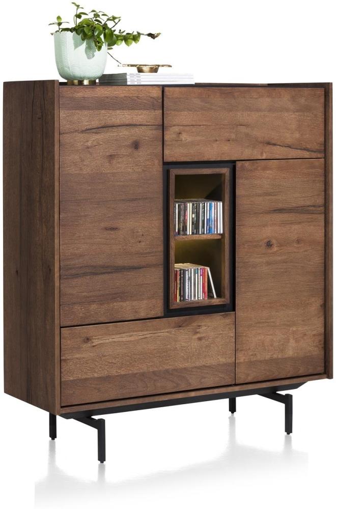 Xooon Highboard Halmstad, Eiche Chocobrown furniert, Platte HPL Marmoroptik, BxHxT 120 x 140 x 45 cm Bild 1