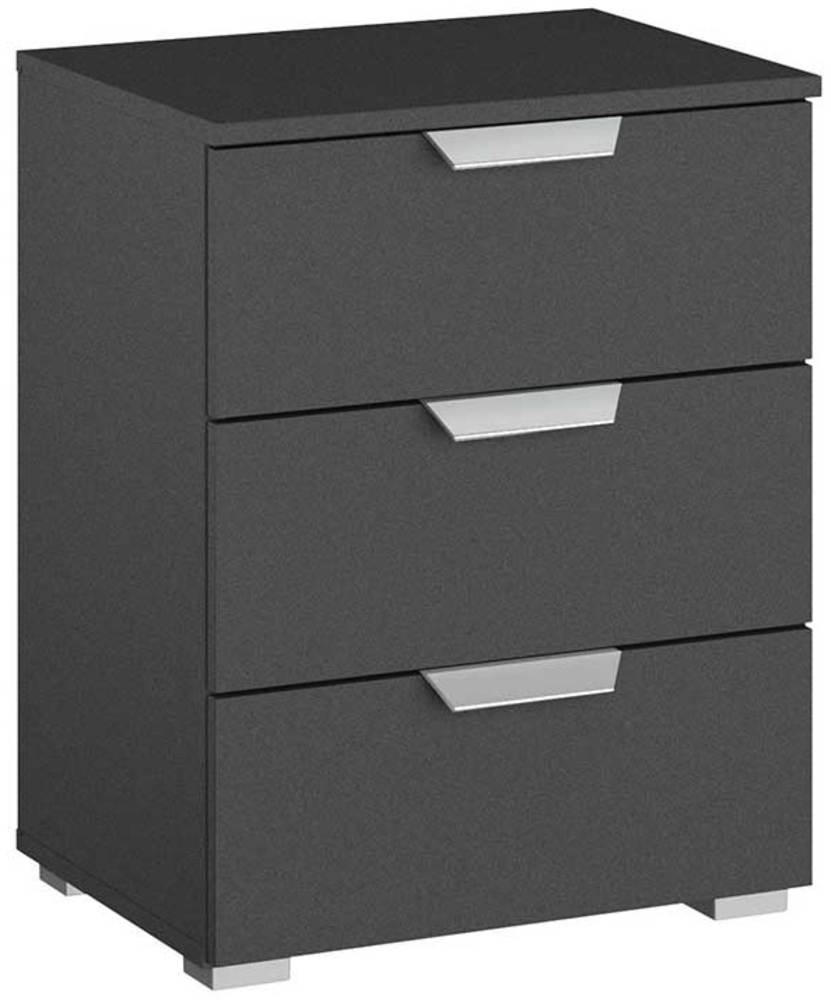 Nachttisch Antigua / Aditio, Holzwerkstoff, Grau, Schwarz, 47 x 62 x 42 cm Bild 1