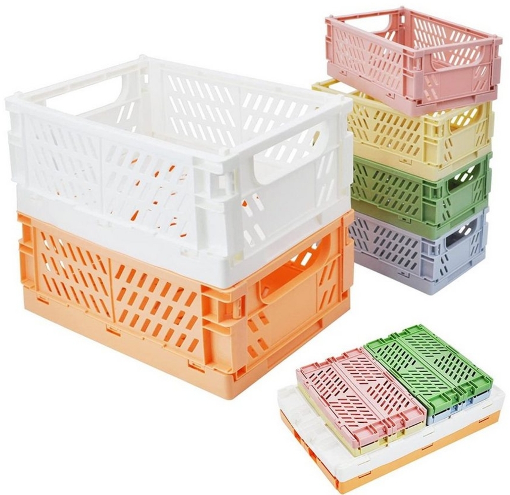 NUODWELL Aufbewahrungsbox 6 Stück Klappkiste, Mini Körbe Klappbox Stapelbare Organizer Bild 1