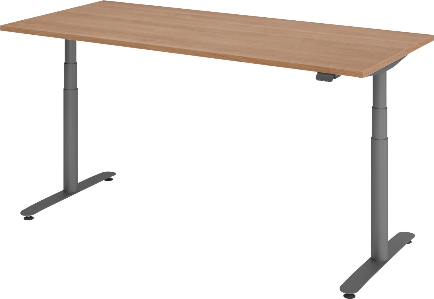 bümö® smarter Schreibtisch Serie-XDLR elektrisch höhenverstellbar mit App-Steuerung 180 x 80 cm in Nussbaum / Graphit Bild 1