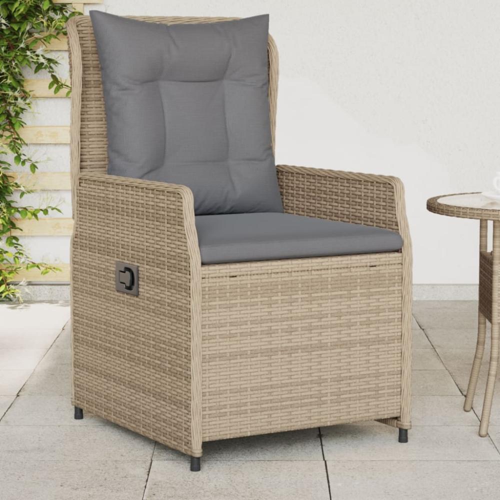 vidaXL Gartensessel 2 Stk. Verstellbar Beige Poly Rattan 368655 Bild 1