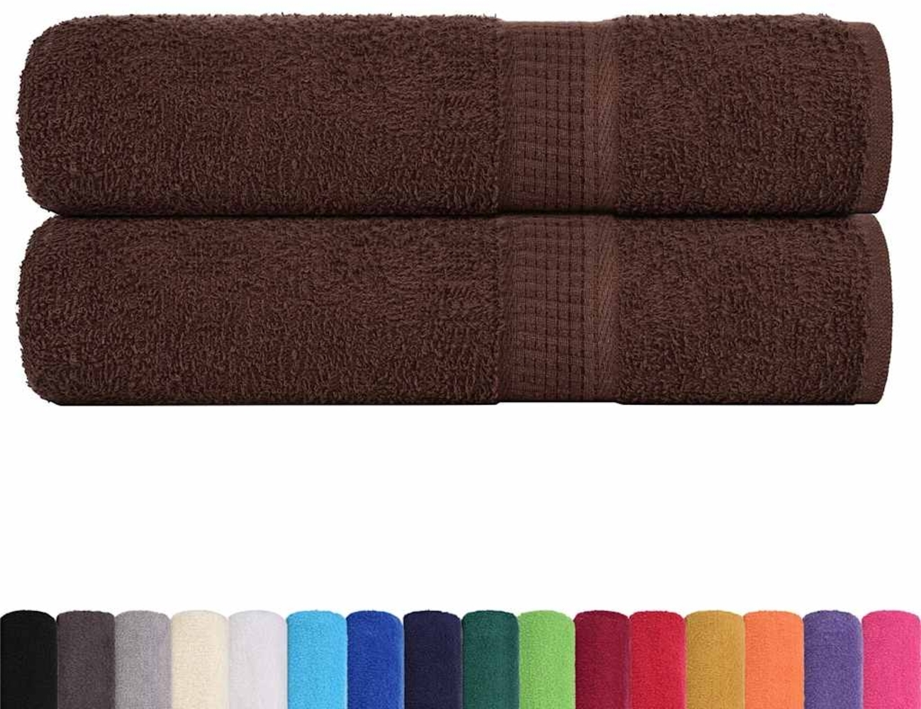 vidaXL Badetücher 2 Stk. Braun 100x150 cm 360 g/m² 100% Baumwolle 136764 Bild 1
