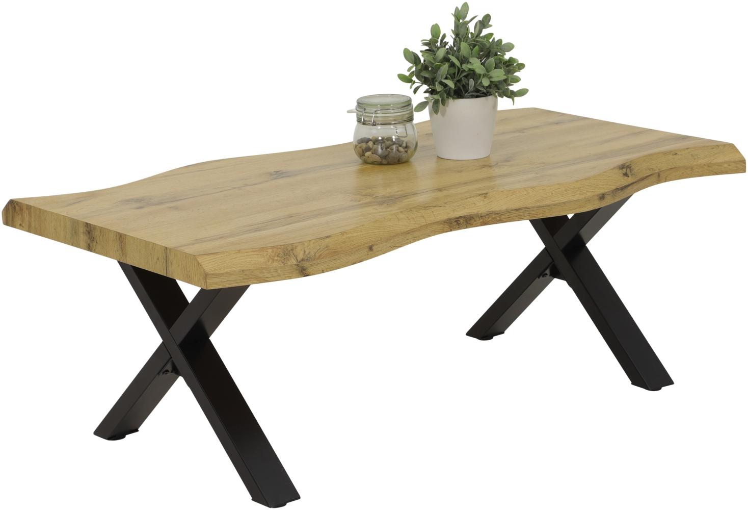 Couchtisch >GERD< in Wildeiche/Schwarz aus Holzwerkstoff - 110x42x60cm (BxHxT) Bild 1