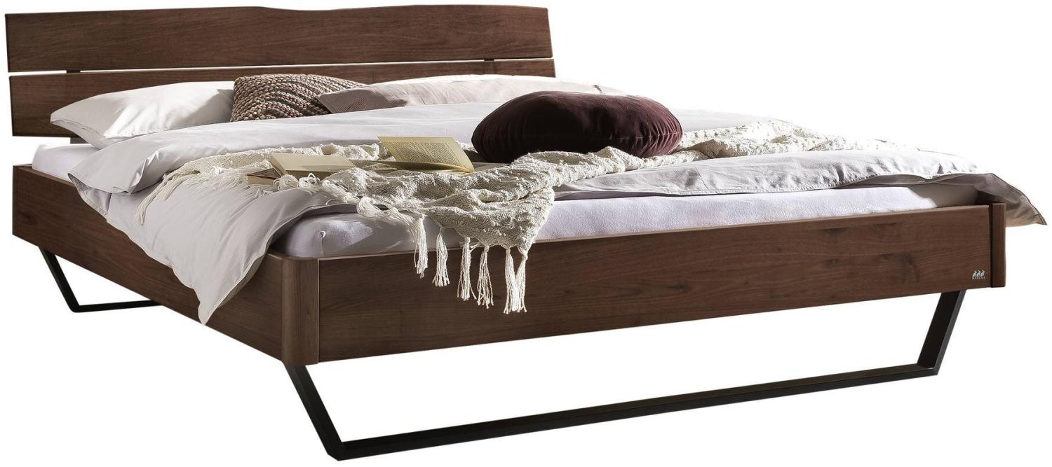 Hasena Lounge Fossoli 160x210 Nussbaum, geölt - Fusshöhe 20 cm Massivholzbett Bild 1