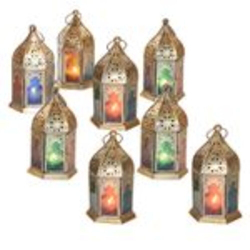 Orientalische Glas-Windlichter Nael Multifarbig 8er Set Bild 1
