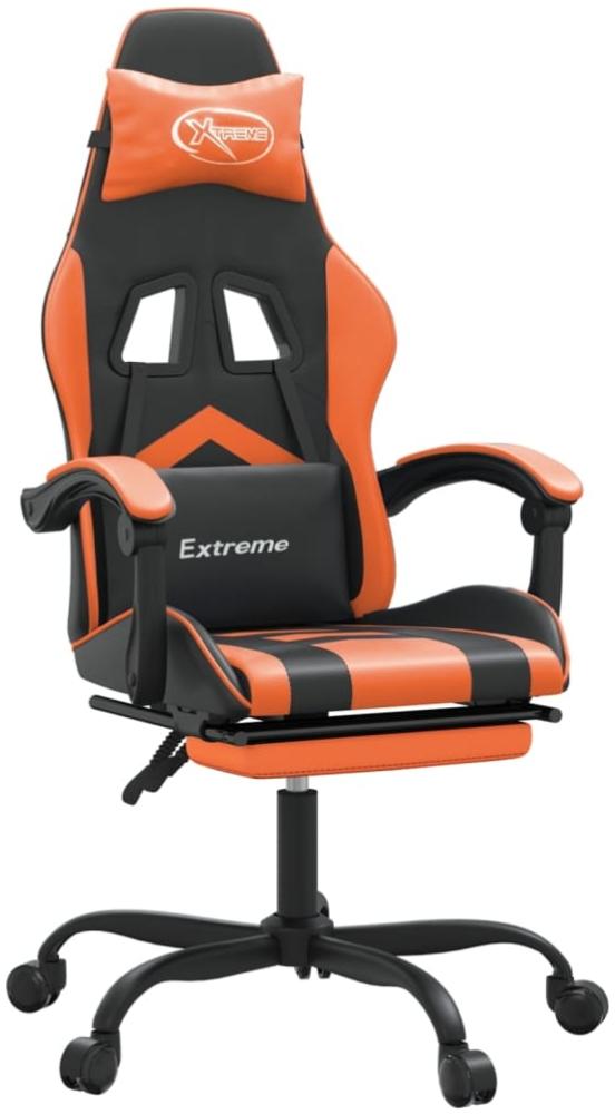 vidaXL Gaming-Stuhl mit Fußstütze Drehbar Schwarz & Orange Kunstleder [349609] Bild 1