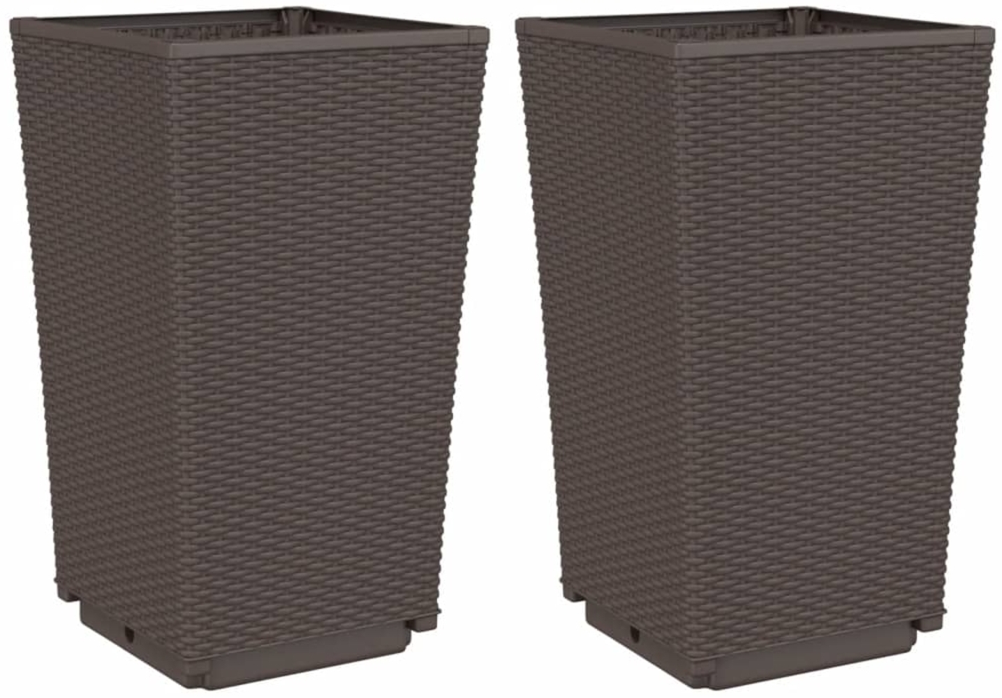 vidaXL Pflanzkübel 2 Stk. Braun 32,5x32,5x57 cm PP 367850 Bild 1