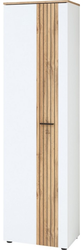 Garderobenschrank Spike / Sparks, Holzwerkstoff, Weiß, Holzfarben, 57 x 202 x 38 cm Bild 1