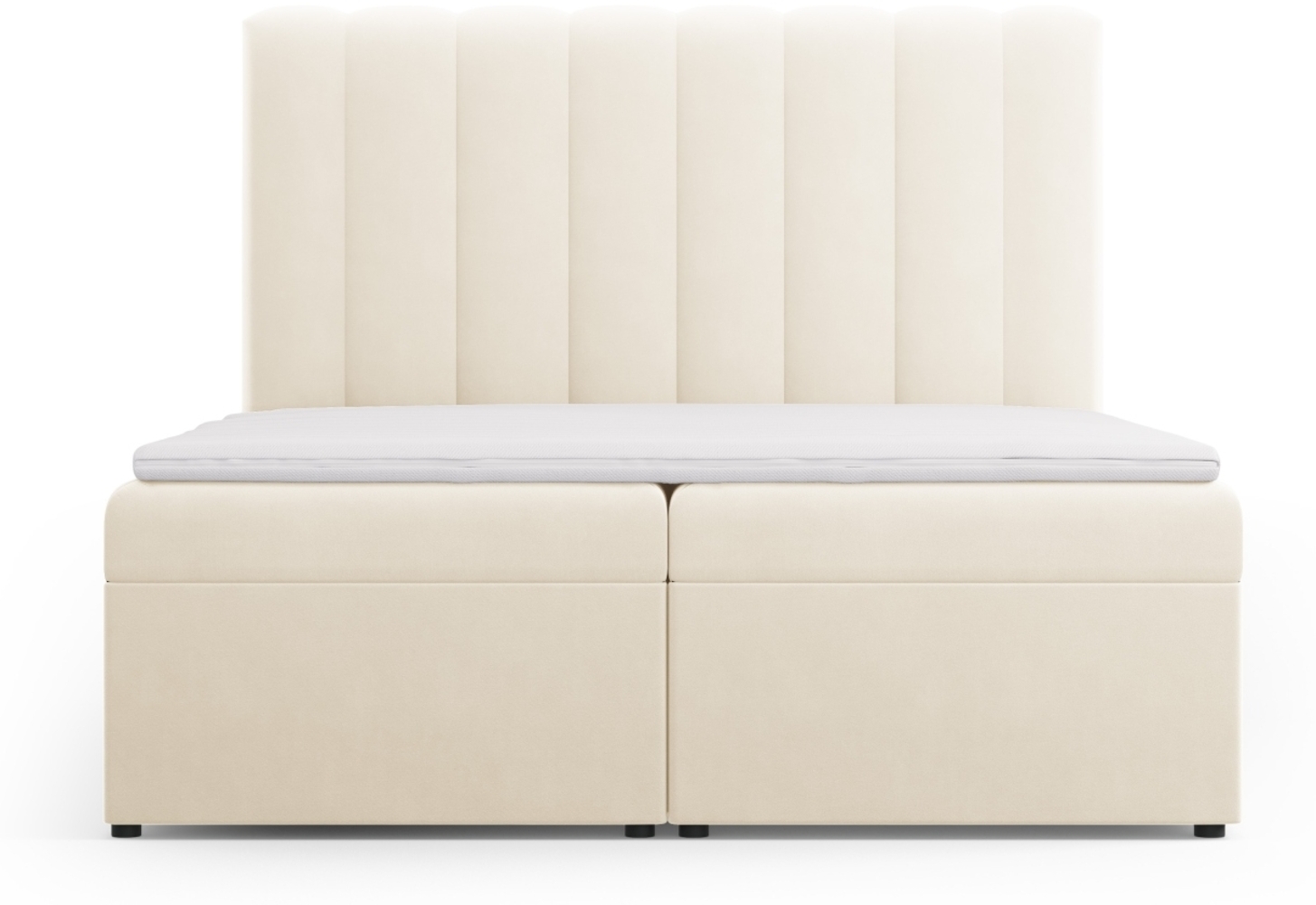 Micadoni Boxspringbett Kelp Samt Helles Beige 160x200 Bild 1