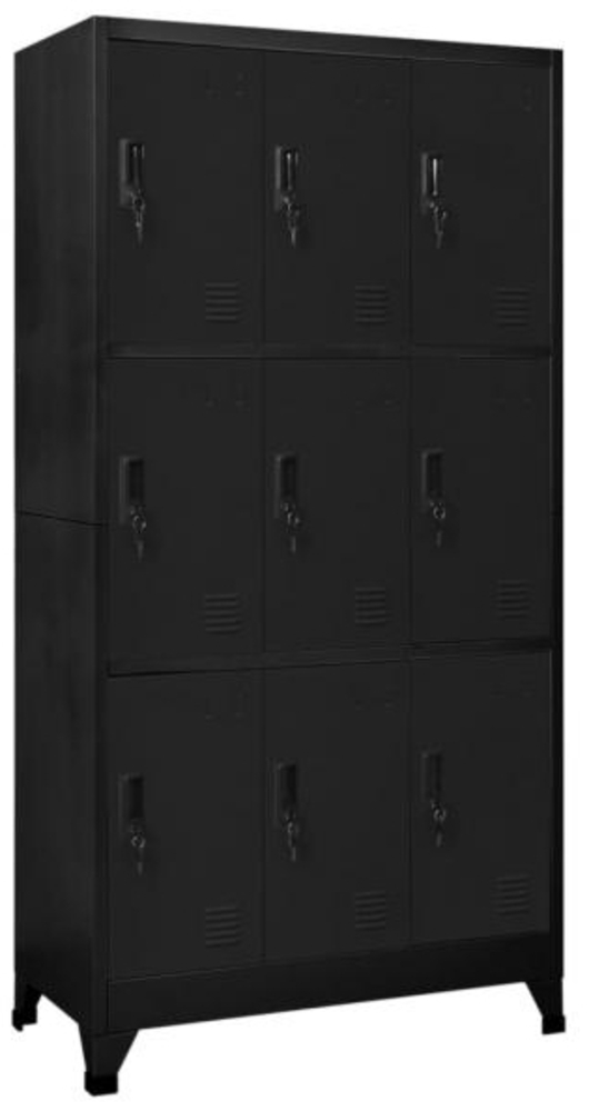 vidaXL Schließfachschrank Schwarz 90 x 45 x 180 cm Stahl Bild 1