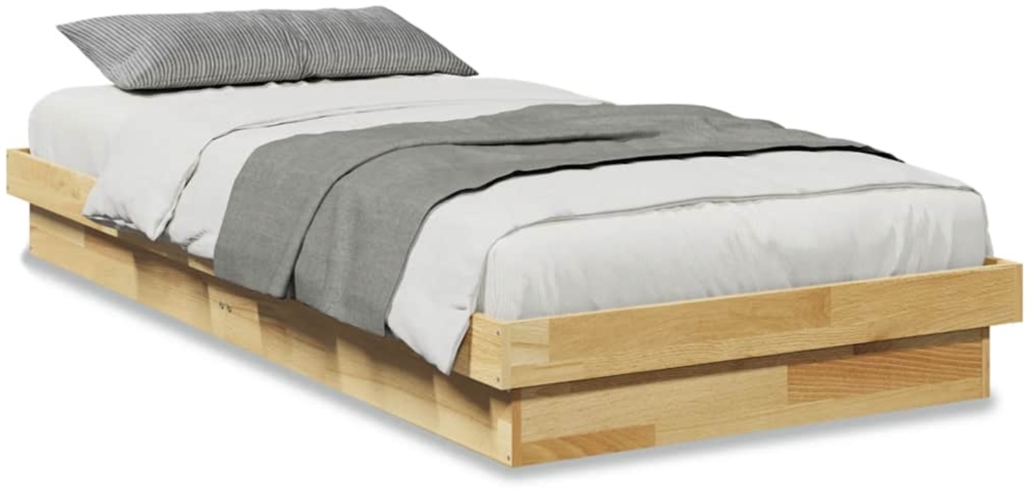 vidaXL Massivholzbett ohne Matratze 80x200 cm Eichenholz 859339 Bild 1