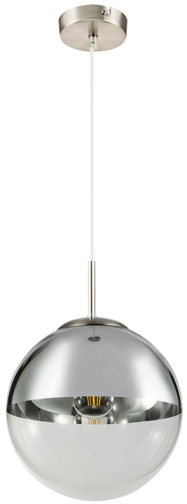 LED Hängelampe, Glaskugel, chrom, klar, 25 cm Bild 1