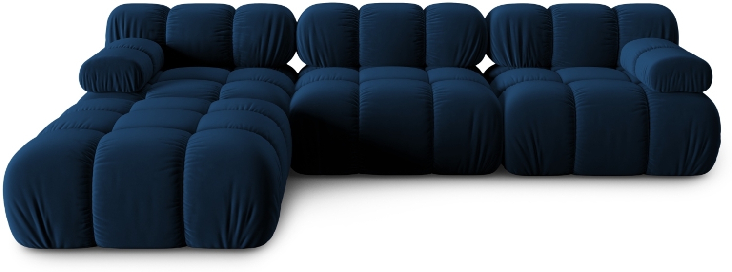 Micadoni Modulares Sofa Bellis 4-Sitzer mit flachem Modul Samt Bluvel Königsblau Bild 1