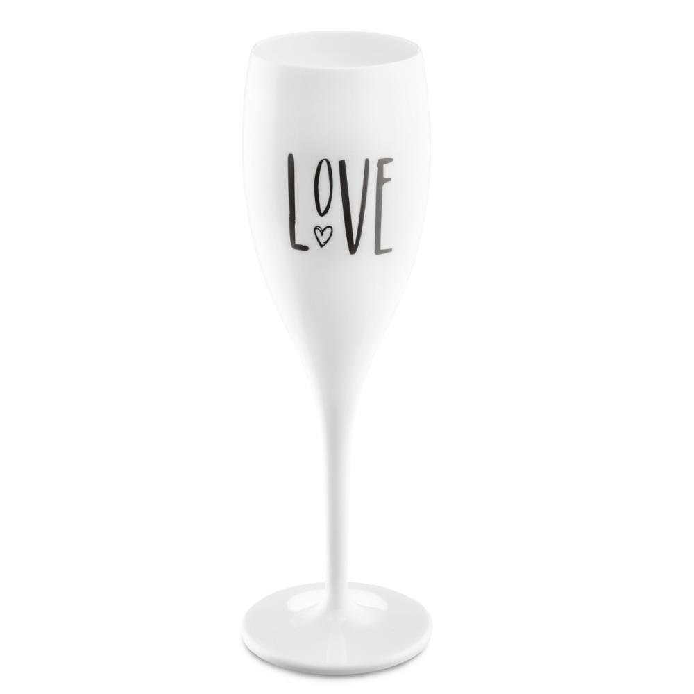 Koziol Cheers Love Sektglas mit Druck, Sekt Glas, Champagnerglas, Proseccoglas, Weiß, 19. 1 cm, 3780525 Bild 1