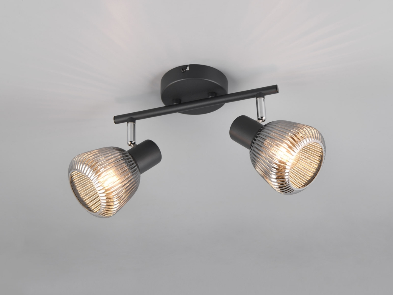 Trio Leuchten 2er Spot Tarifa E14 schwarz matt Metall/Glas Bild 1