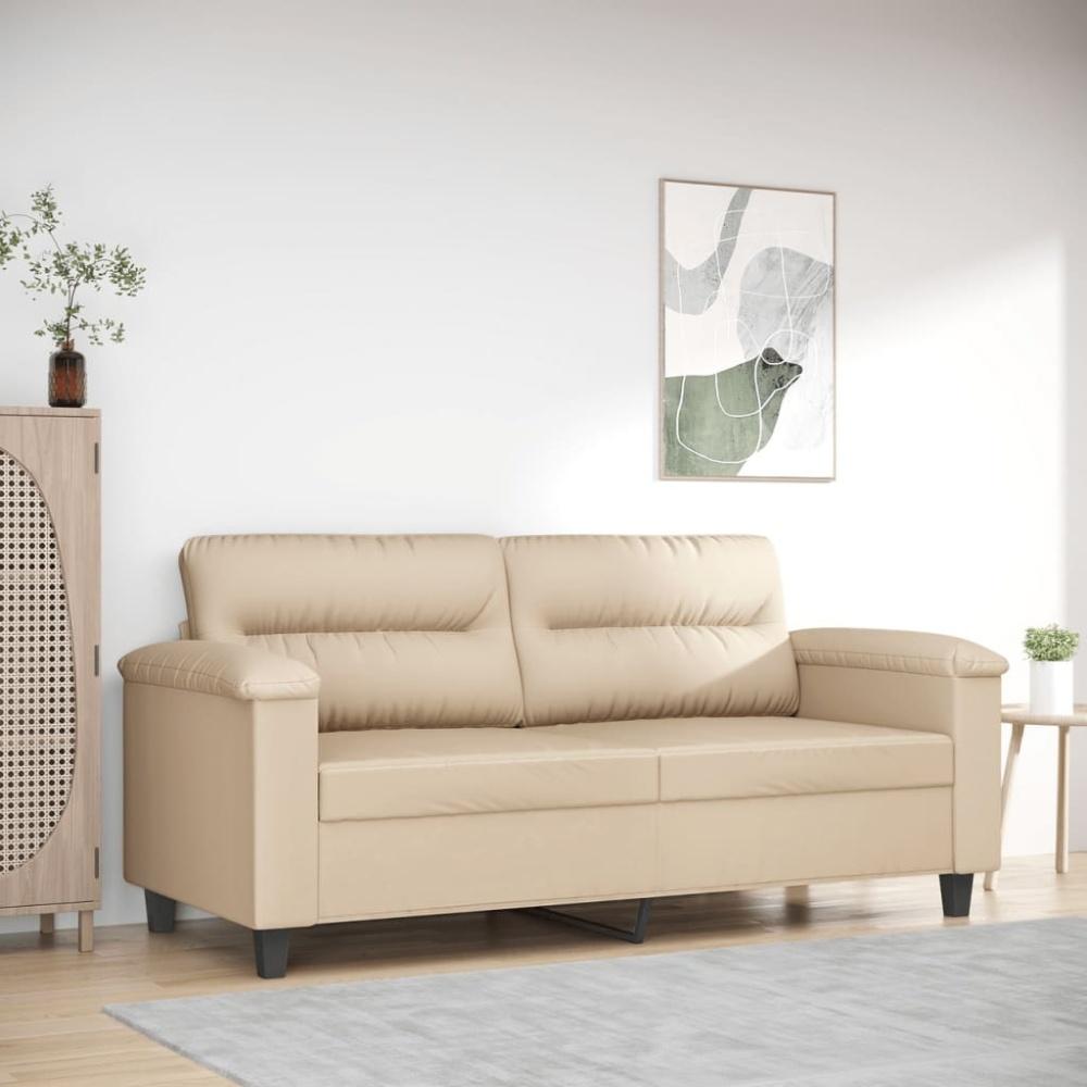 vidaXL 2-Sitzer-Sofa Creme 140 cm Mikrofasergewebe 359565 Bild 1