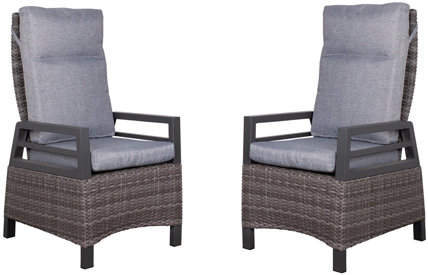 2er Set deVries Relaxsessel Montana Dining - PE dark grey Bild 1