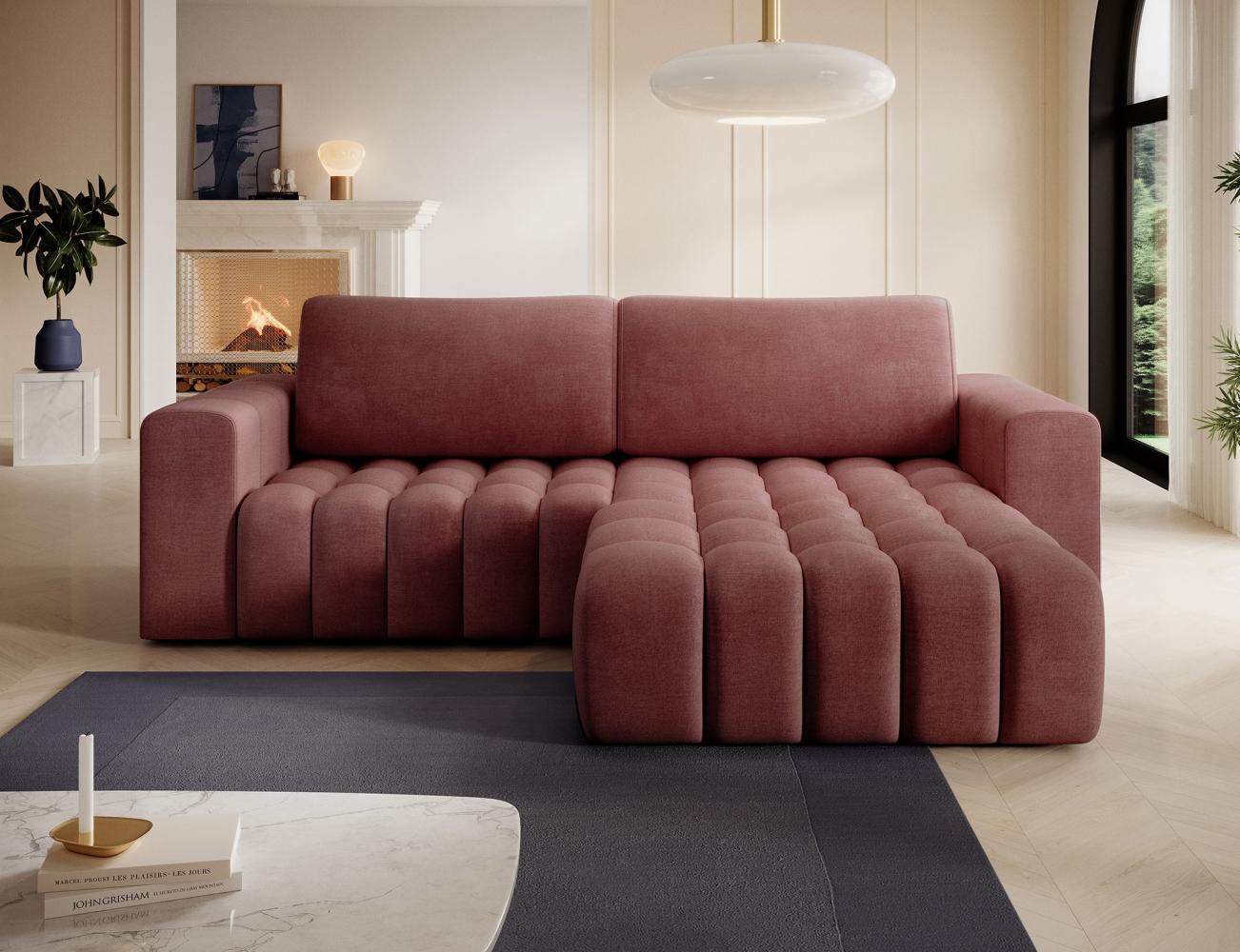 Eltap 'Bonett' Ecksofa mit Schlaffunktion, 92 x 175 x 250 cm, Rosa, Rechts Bild 1