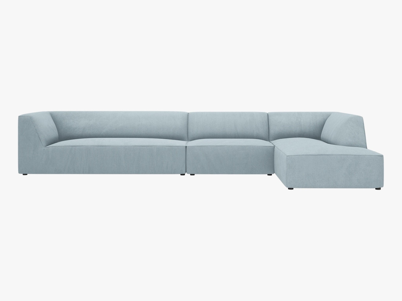Micadoni Ecksofa Ruby 5-Sitzer Rechts Kord Scala Hellblau Bild 1