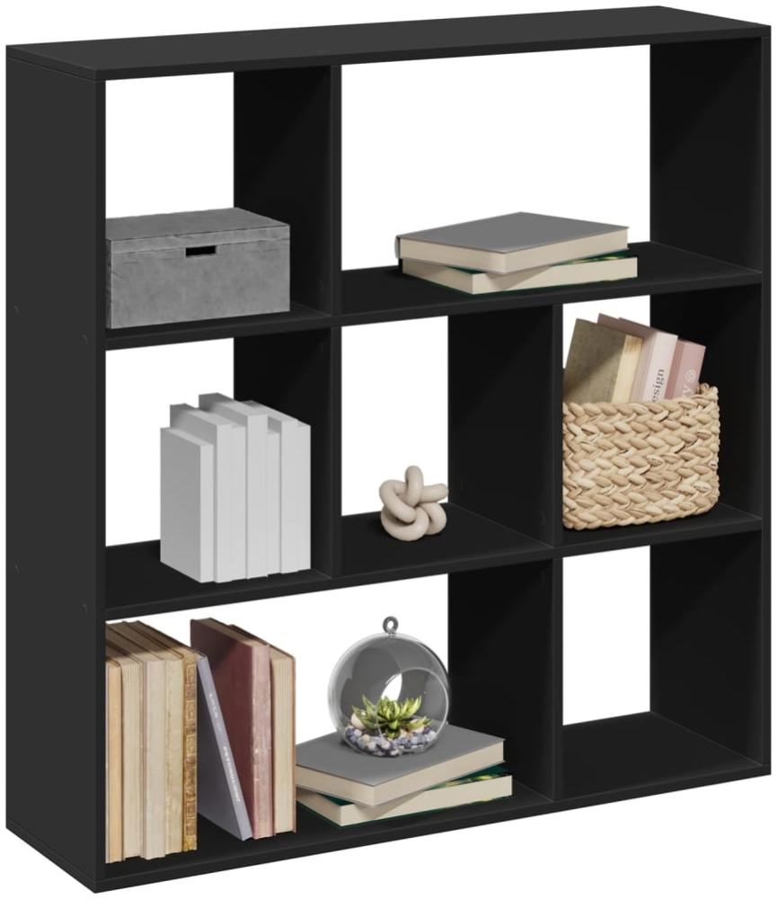 vidaXL Raumteiler-Bücherregal Schwarz 102x29x103,5 cm Holzwerkstoff 858049 Bild 1