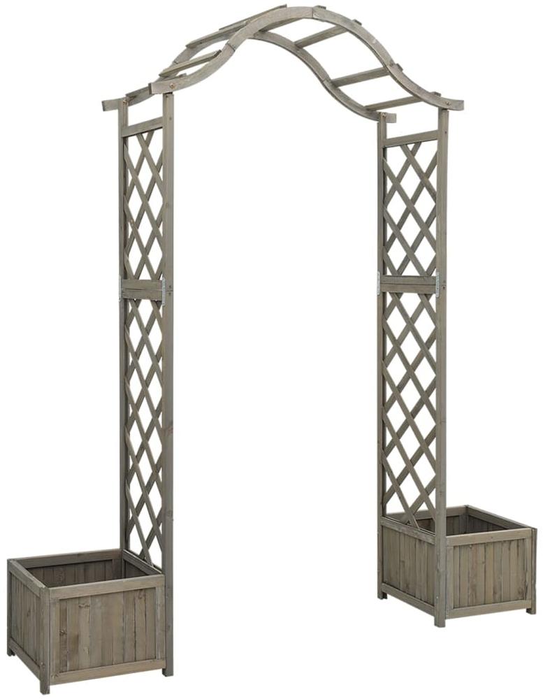 vidaXL Garten-Pergola mit Blumenkasten Grau Massivholz Tanne 316392 Bild 1