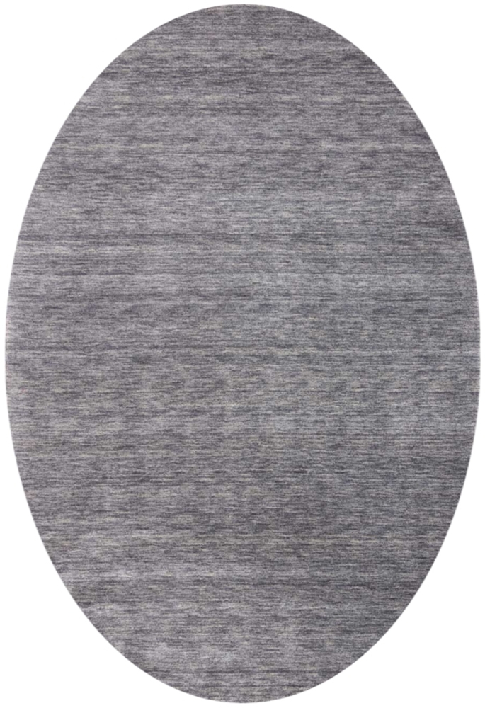Morgenland Gabbeh Teppich - Softy - Uni - oval - 230 x 150 - Grau Bild 1
