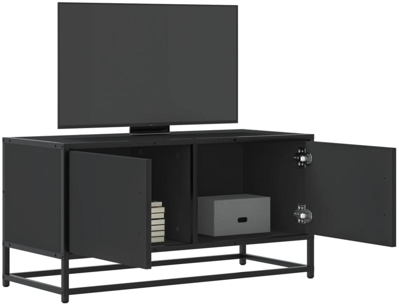 vidaXL TV-Schrank Schwarz 80x34,5x40 cm Holzwerkstoff und Metall 848824 Bild 1