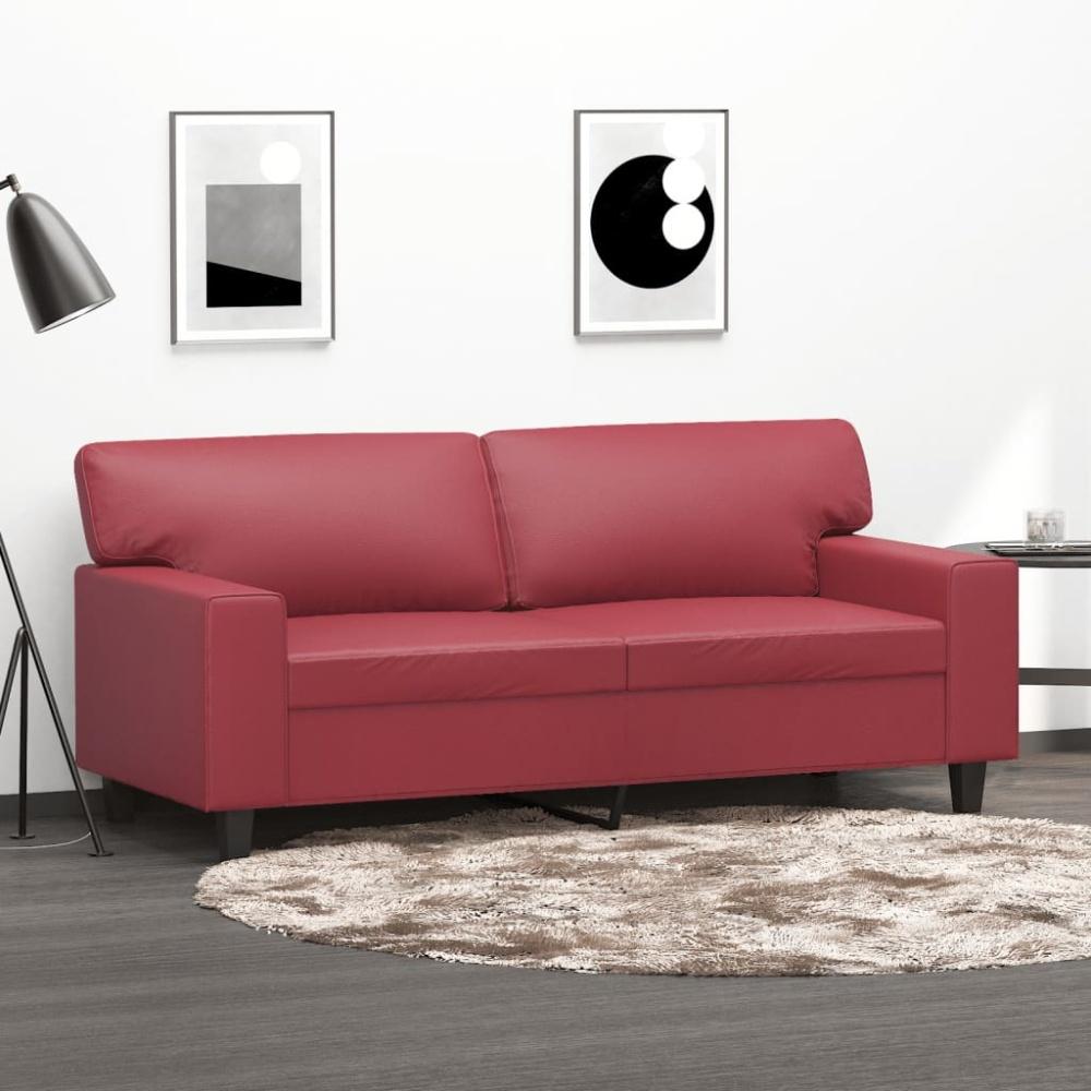 vidaXL 2-Sitzer-Sofa Weinrot 140 cm Kunstleder 359420 Bild 1