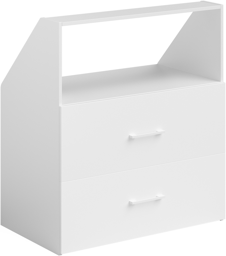 Bellamio 'Aland' Dachschrägenregal, weiß, 90 cm, mit 2 Schubladen und 1 Ablagefläche Bild 1