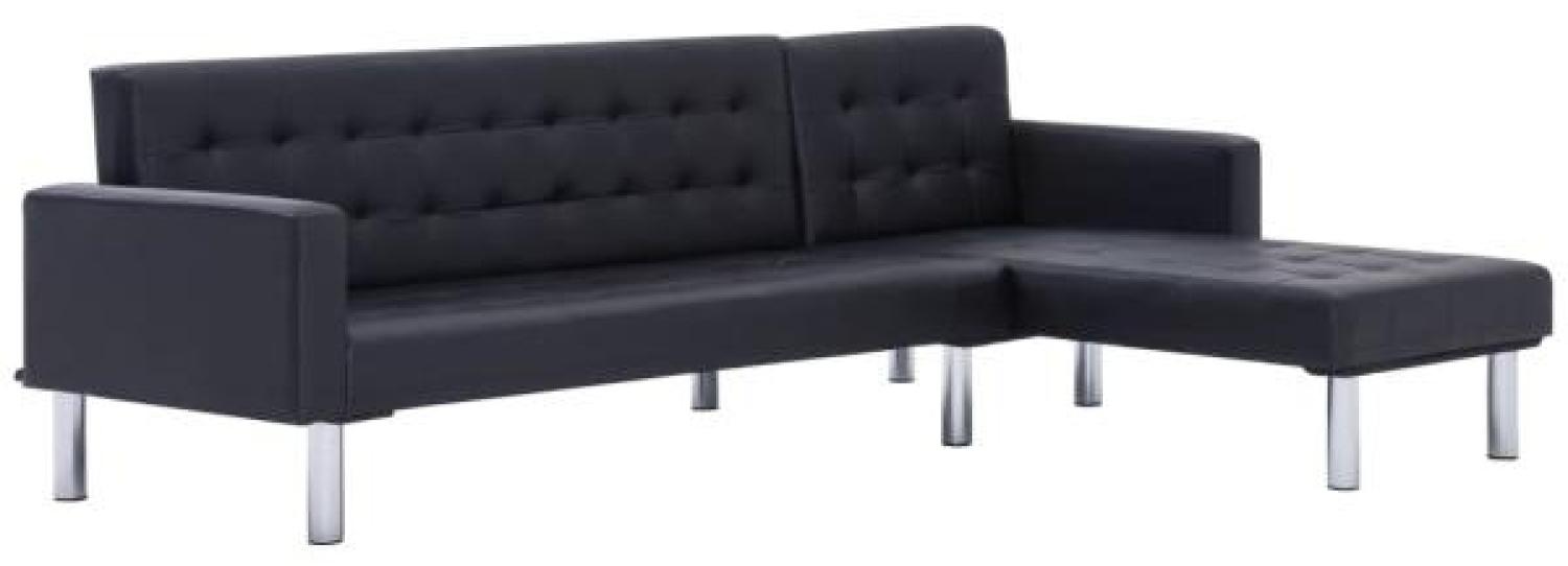 vidaXL L-förmiges Schlafsofa Schwarz Kunstleder Bild 1