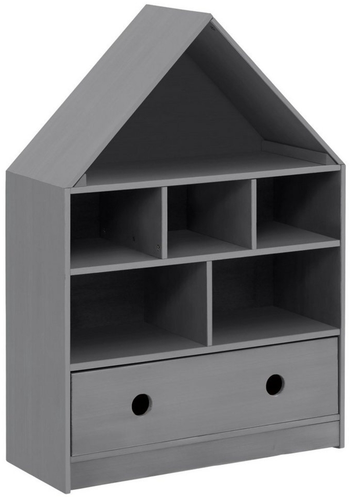 loft24 Regal Allie, Bücherregal in Hausoptik aus Kiefer mit Schublade, Landhausstil Bild 1