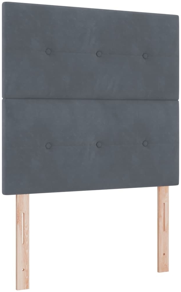 vidaXL Boxspringbett mit Matratze Dunkelgrau 100 x 200 cm Samt 3340917 Bild 1