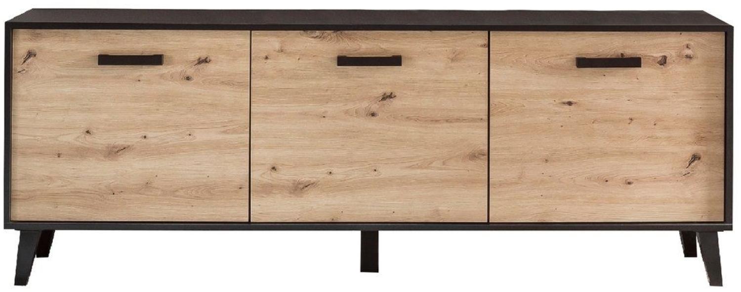 TV-Unterschrank Jaida 186x68x39 Lowboard Schwarz/Artisan 10095 Bild 1