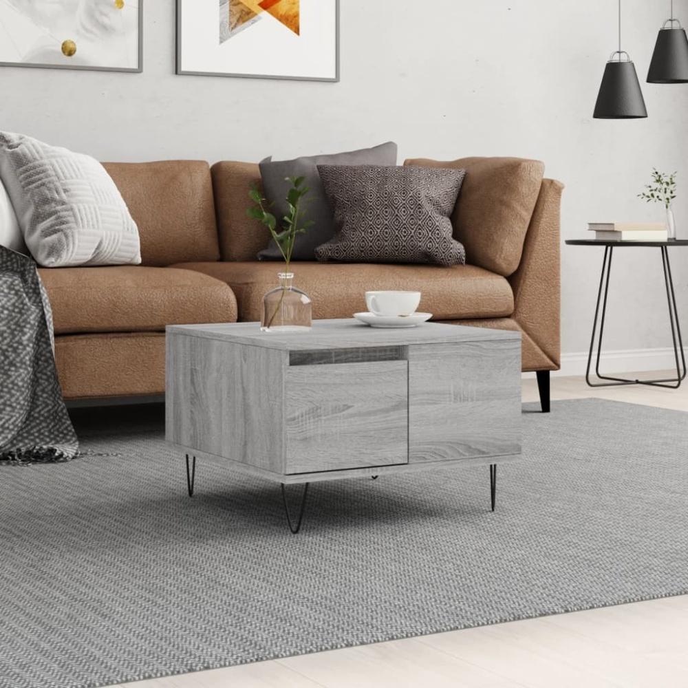 vidaXL Couchtisch Grau Sonoma 55x55x36,5 cm Holzwerkstoff 830762 Bild 1