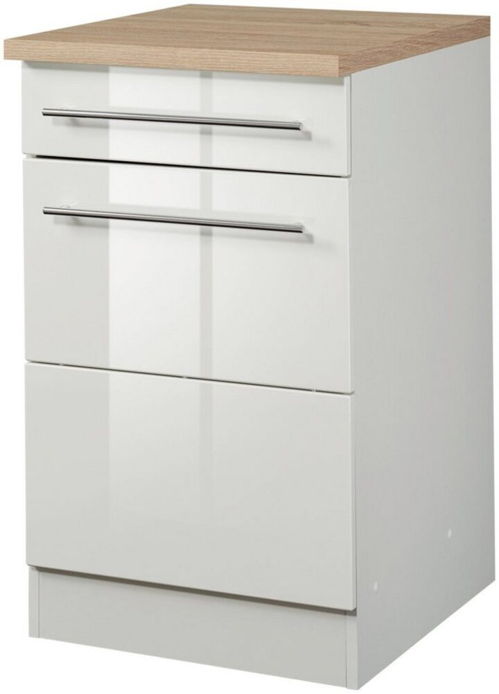 KOCHSTATION Unterschrank KS-Wien Breite 50 cm, mit 1 Tür und 1 Schubkasten Bild 1