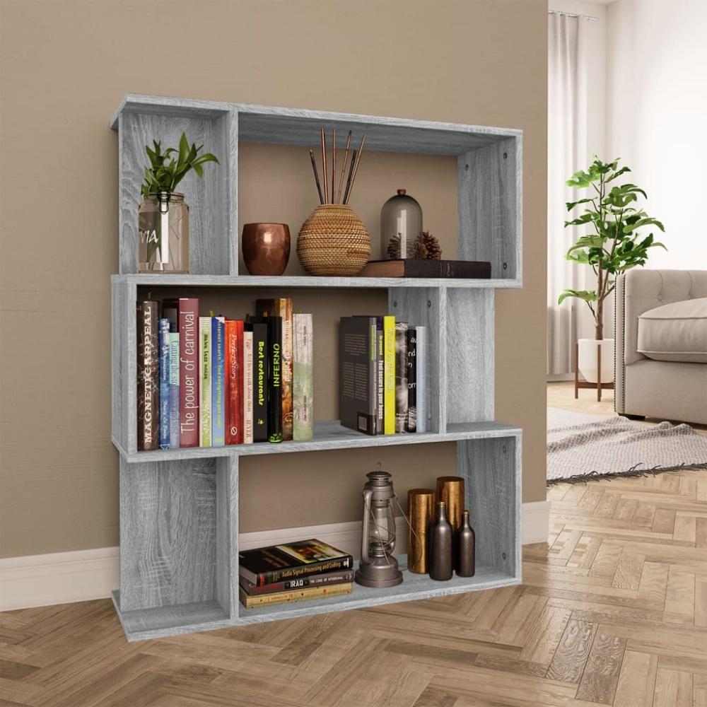 vidaXL Bücherregal/Raumteiler Grau Sonoma 80x24x96 cm Holzwerkstoff 815244 Bild 1