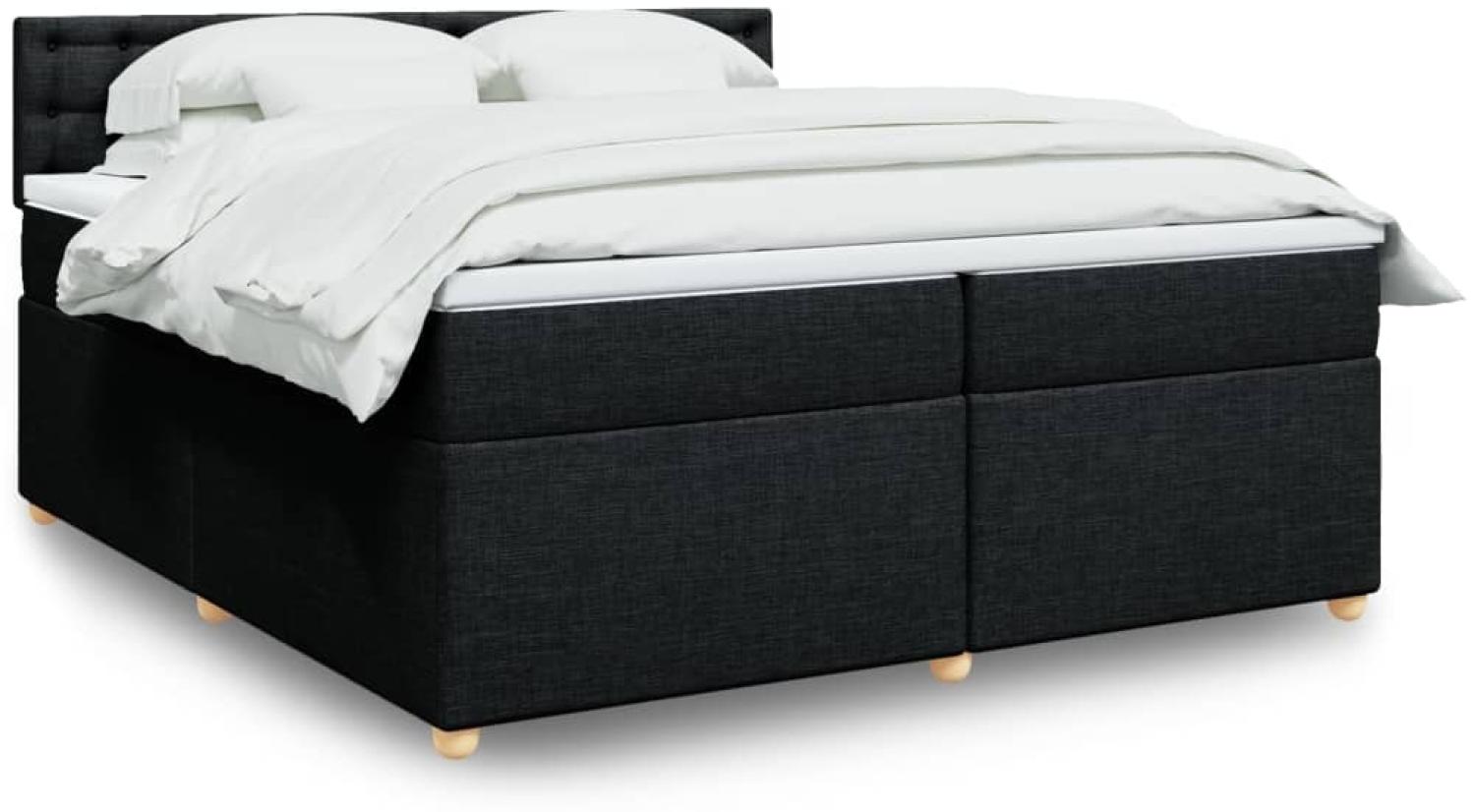 vidaXL Boxspringbett mit Matratze Schwarz 200x200 cm Stoff 3289103 Bild 1