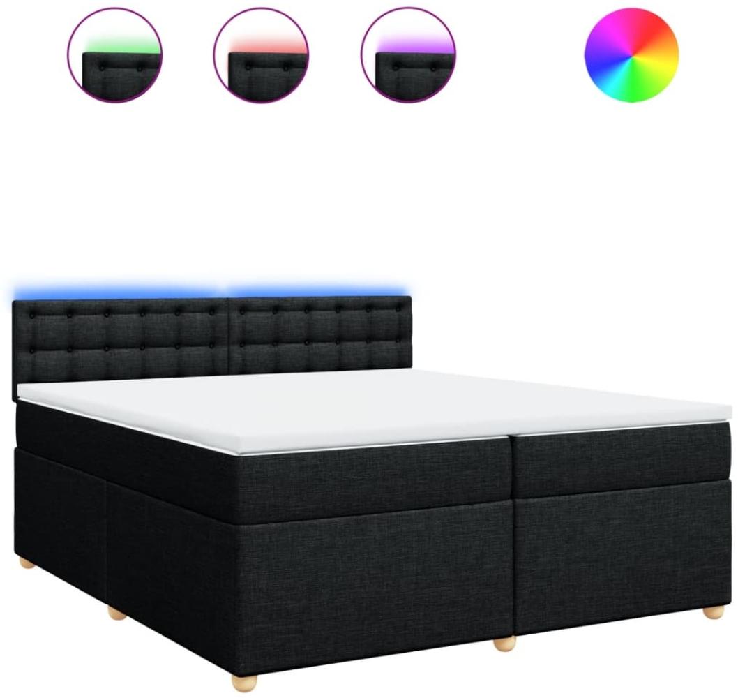 vidaXL Boxspringbett mit Matratze Schwarz 200x200 cm Stoff 3289103 Bild 1