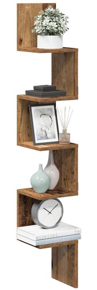 vidaXL Wand-Eckregal Altholz-Optik 20x20x127,5 cm Holzwerkstoff 856614 Bild 1