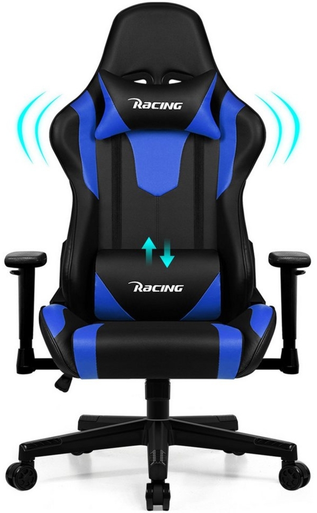 Lexzurn Gaming-Stuhl Gaming Stuhl, Bürostuhl Ergonomisch, Gaming Chair (mit verstellbaren Lendenkissen, Armlehne und Kopfstütze, Gamer Stuhl Bequeme Sitzkissen), Gaming Stuhl 150 kg belastbarkeit Bild 1