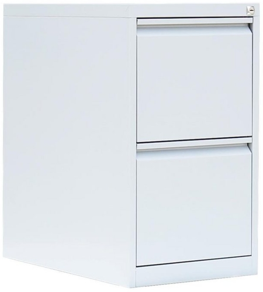 Stahl Büro Hängeregistratur Bürocontainer 70 x 40 x 62 cm (HxBxT) mit 2 Schüben einbahnig Weiß 560217 Bild 1