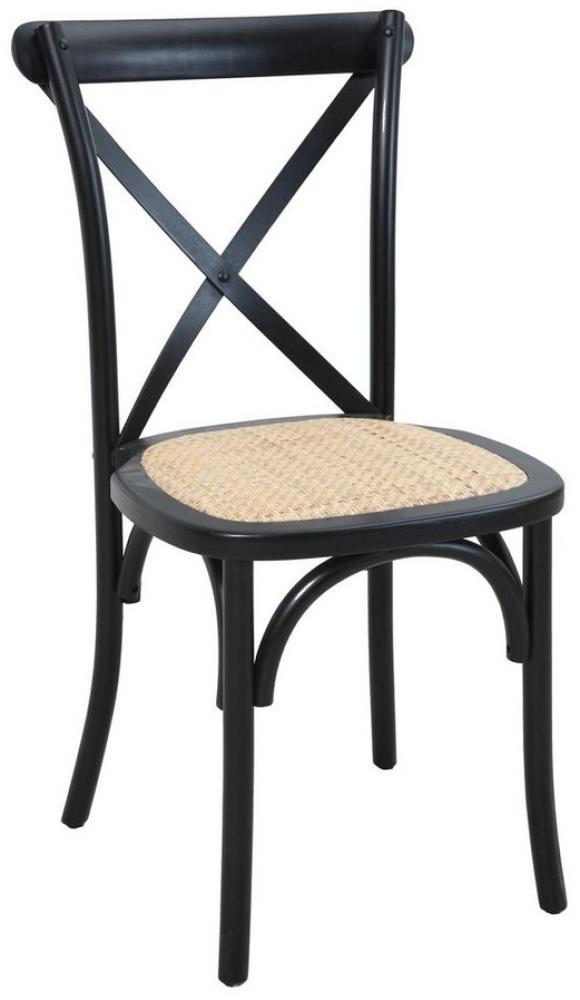 2er Set Stühle 48x52x89 cm Rattan Schwarz Bild 1