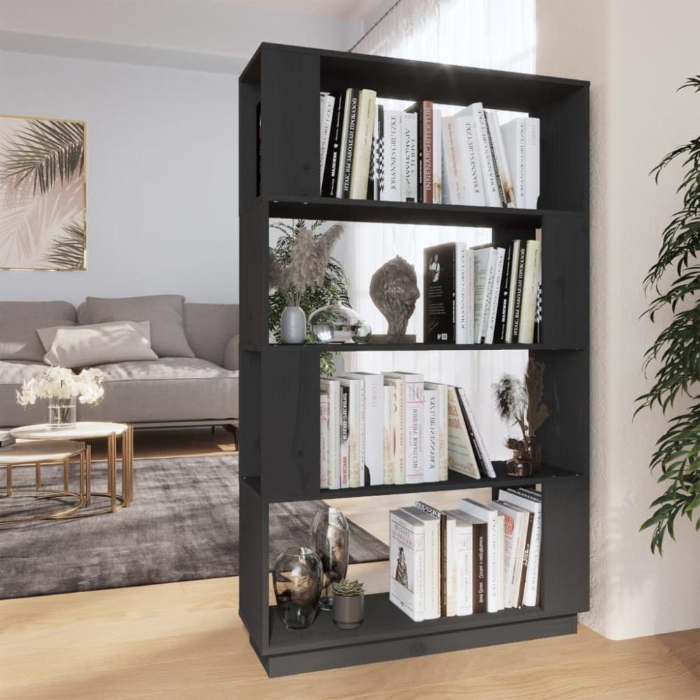 vidaXL Bücherregal/Raumteiler Grau 80x25x132 cm Massivholz Kiefer 814061 Bild 1