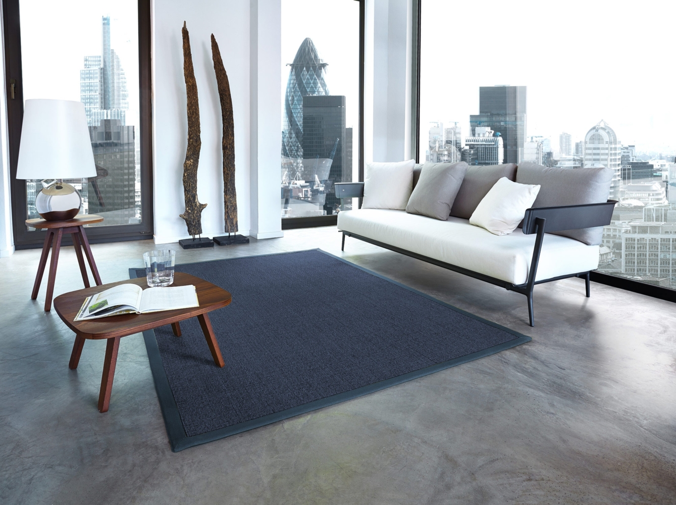 Sisal Premium Teppich ASTRA Manaus royalgrau/pazifik 300x300cm Bild 1