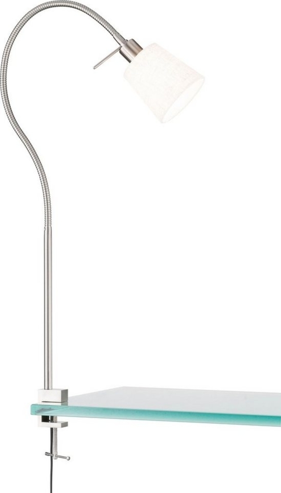 Fischer & Honsel 30325 Klemmleuchte Jam nickelfarben matt Weiß E14 Bild 1