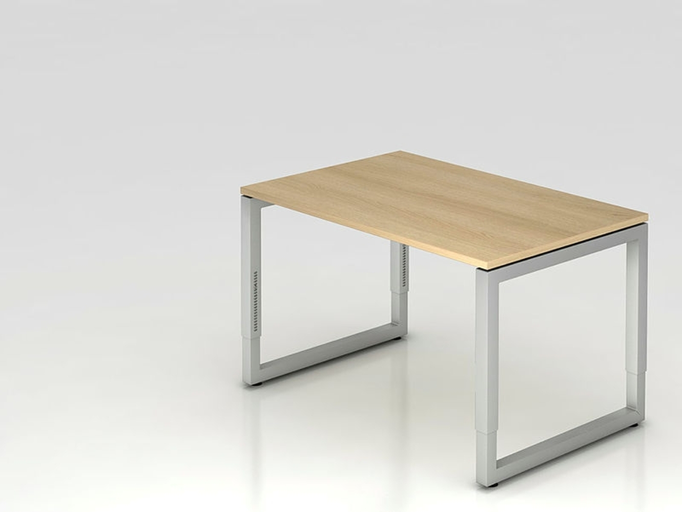 Schreibtisch RS12 O-Fuß eckig 120x80cm Eiche Gestellfarbe: Silber Bild 1