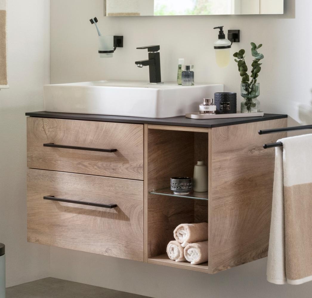 Fackelmann OXFORD Badmöbelset 4-teilig, 90 cm, Braun hell, Keramik Bild 1